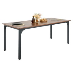 71in Rectangle Dining Table Wood Kitchen Table for 6-8 Person Brown (Only Table)