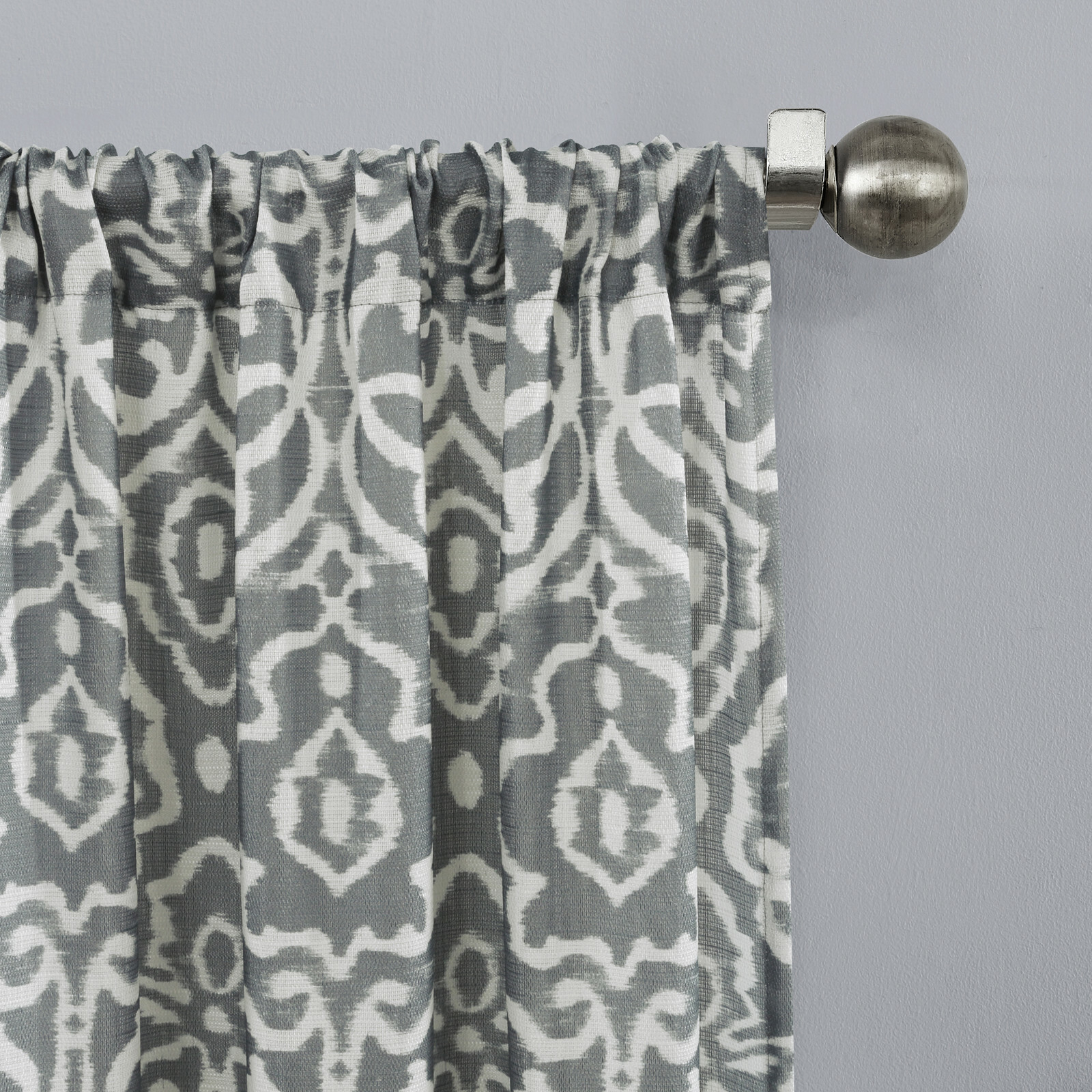 Modern Rich Grey & White Tailored Window Valance, Dimensions: 56" x 17" -NEW gallery