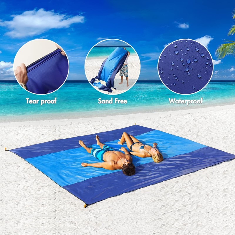 MIULEE Beach Blanket Waterproof Sandproof, Extra Large 78" x 82" Beach Mat Ov... gallery