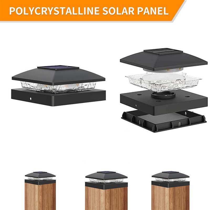 6/12Pack Solar Post Cap Light For 4x4 Outdoor Waterproof LED Deck Fence Light gallery