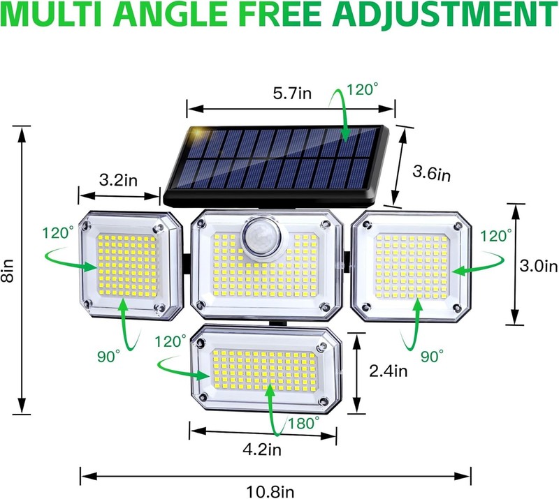 2Pack 333LED Motion Sensor Solar Lights Outdoor IP65 Waterproof Security Lamp US gallery