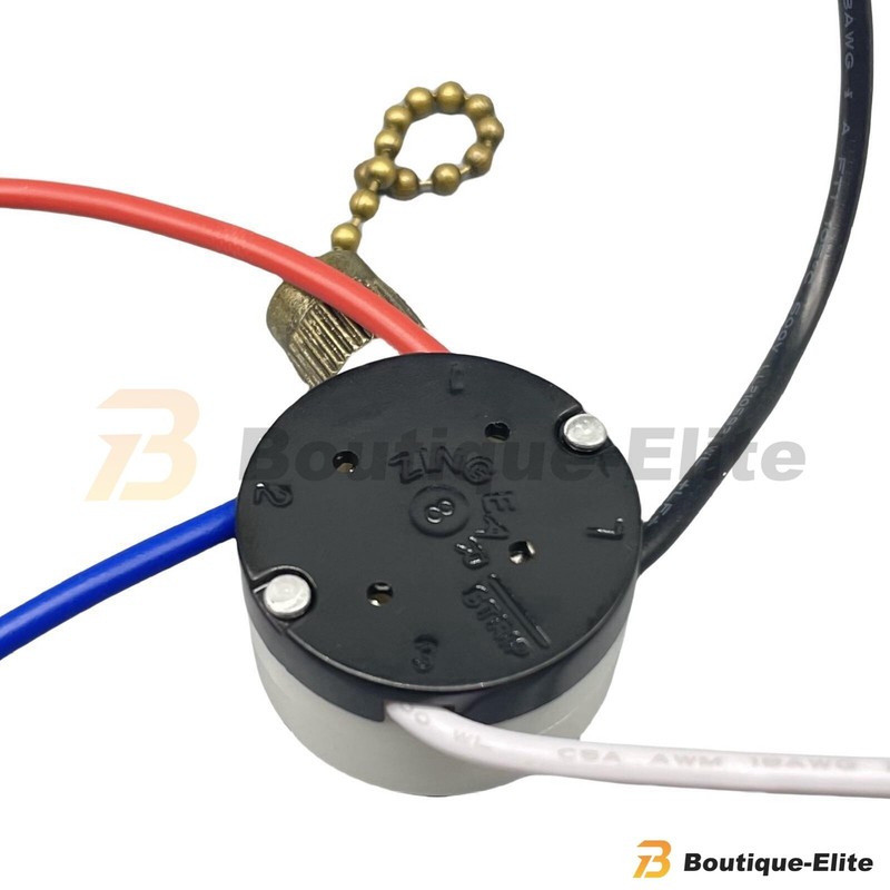 Ceiling Fan Switch for Zing Ear ZE-208s E89885 3-Speed 4-Wire Pull Chain Light gallery