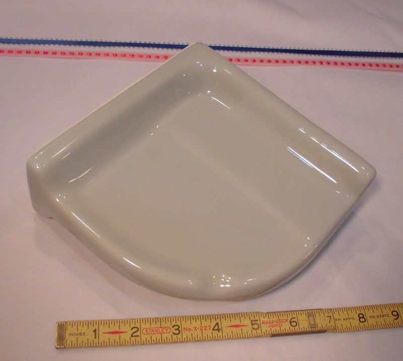 Ceramic *Slate Gray* Reversible Corner Bath-Shower Soap Dish-Tray-Shelf 7" NEW gallery