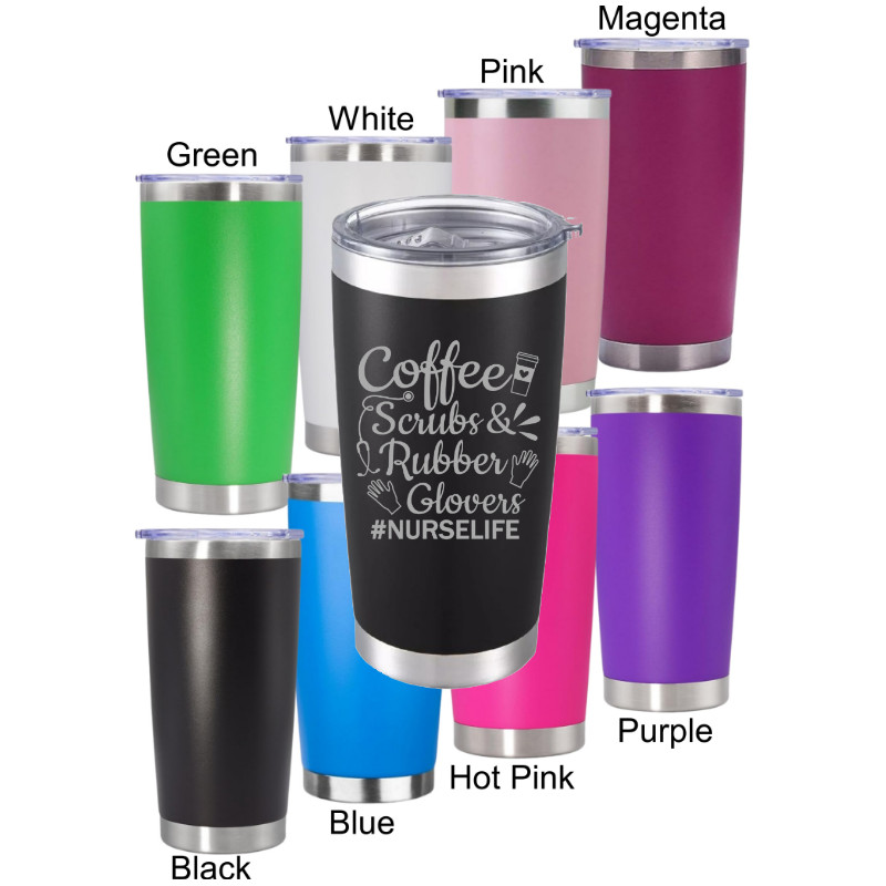 Engraved Coffee Scrub and Gloves Design Nurse Life Tumbler 20oz for Everyday Use gallery