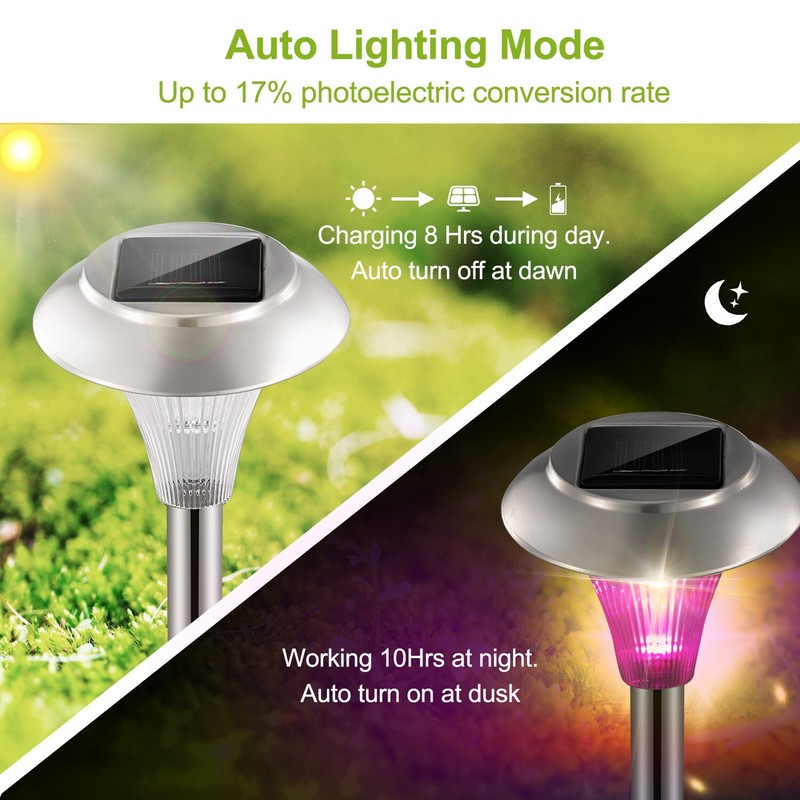 8Pack Solar Power Lights Garden Pathway Landscape LED IP44 Waterproof Lamp gallery