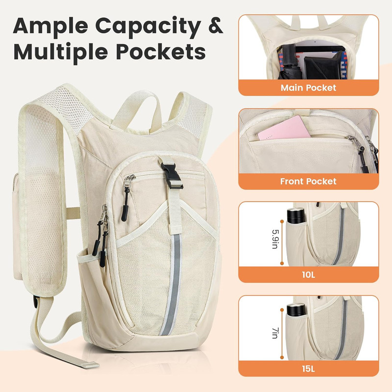 Small Hiking Backpack 15L- Lightweight Packable Foldable Backpack for Travel Cam 2