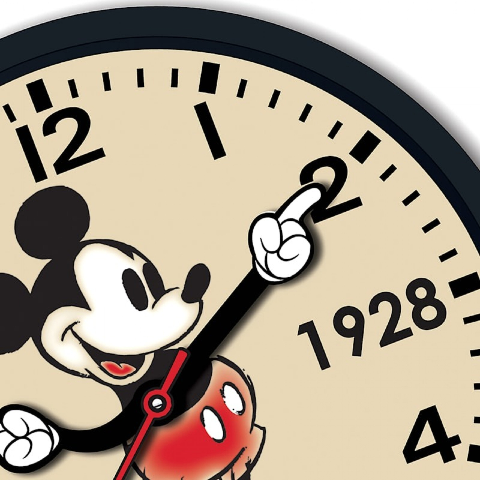 Mickey Mouse Retro Watch Hands 10" Wall Clock Multi-Color gallery