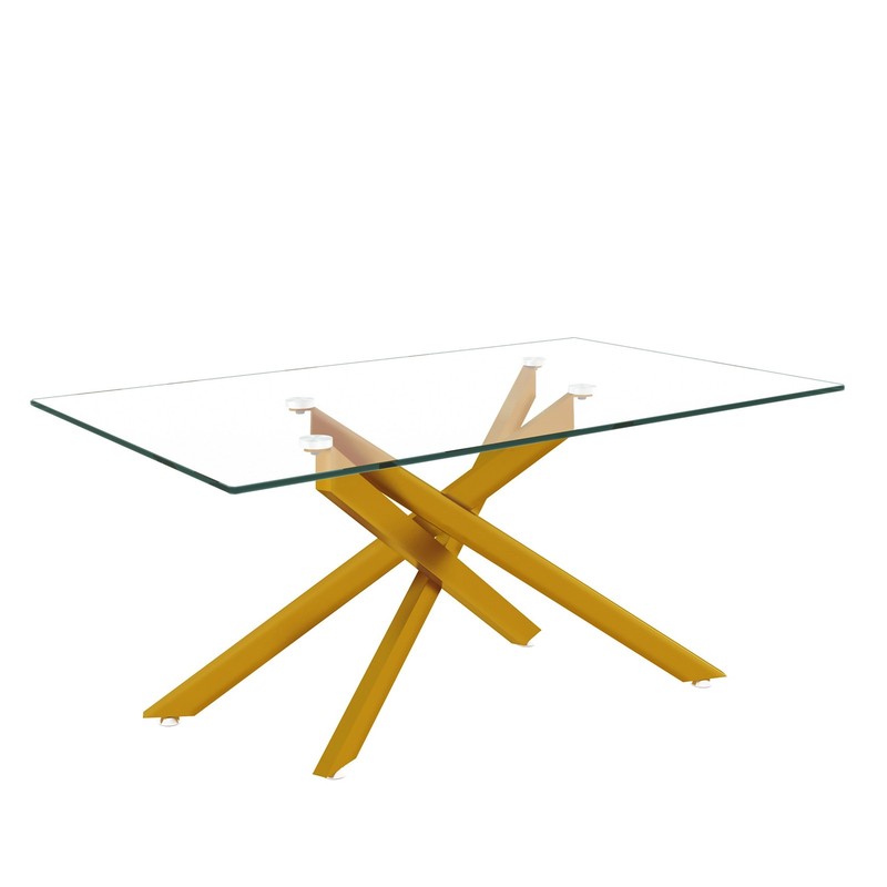 39.4" Rectangular Clear Tempered Glass Coffee Table Living Cocktail Centre Table gallery