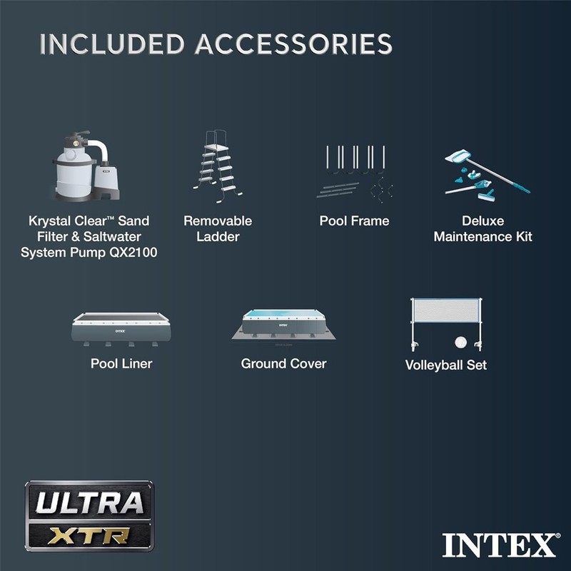 Intex 12' x 24' Rectangular Ultra XTR Frame Pool w/ Salt Water System - 52" Wall gallery