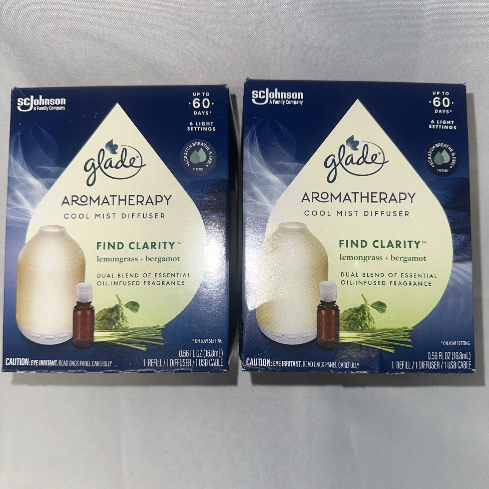 2 Pack Glade Cool Mist Diffuser Lemongrass Bergamot 0.56 gallery