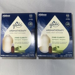 2 Pack Glade Cool Mist Diffuser Lemongrass Bergamot 0.56