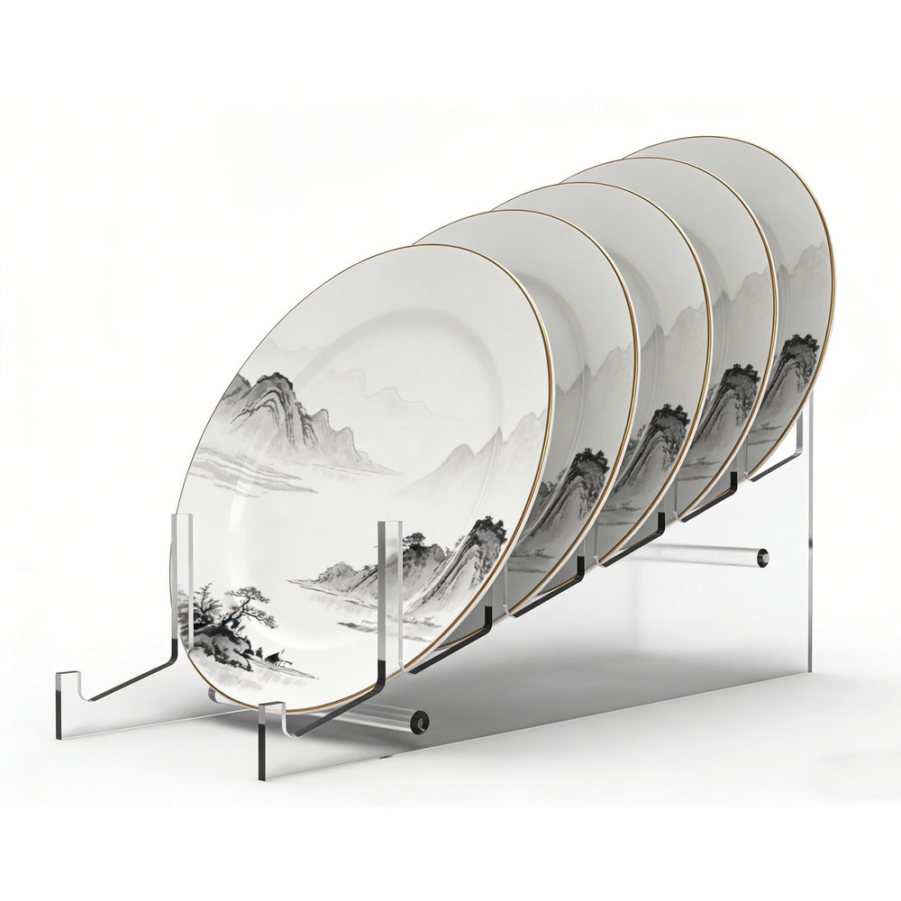 FixtureDisplays® Large Multiple Plate Display Rack Clear Holder 10748