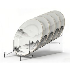 FixtureDisplays® Large Multiple Plate Display Rack Clear Holder 10748
