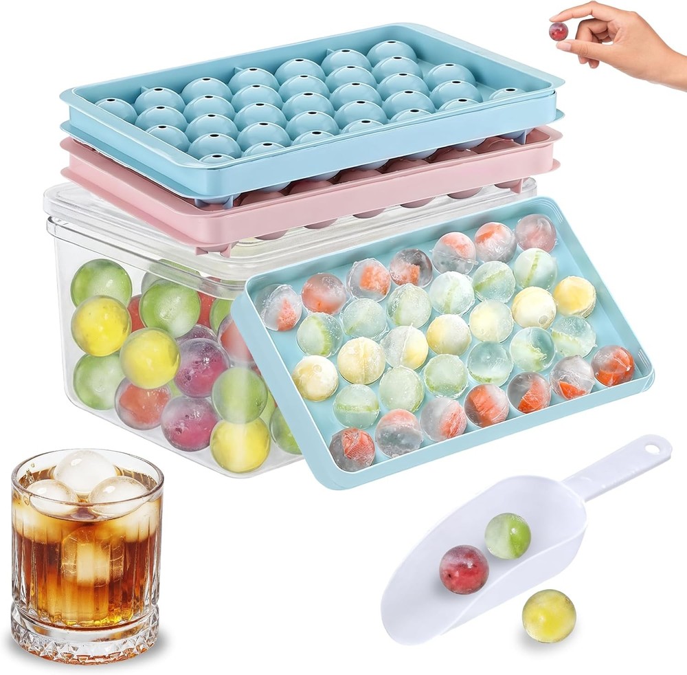 1pc Mini Round Ice Cube Trays with Lid, Easy Release Small Sphere Ice Cubes