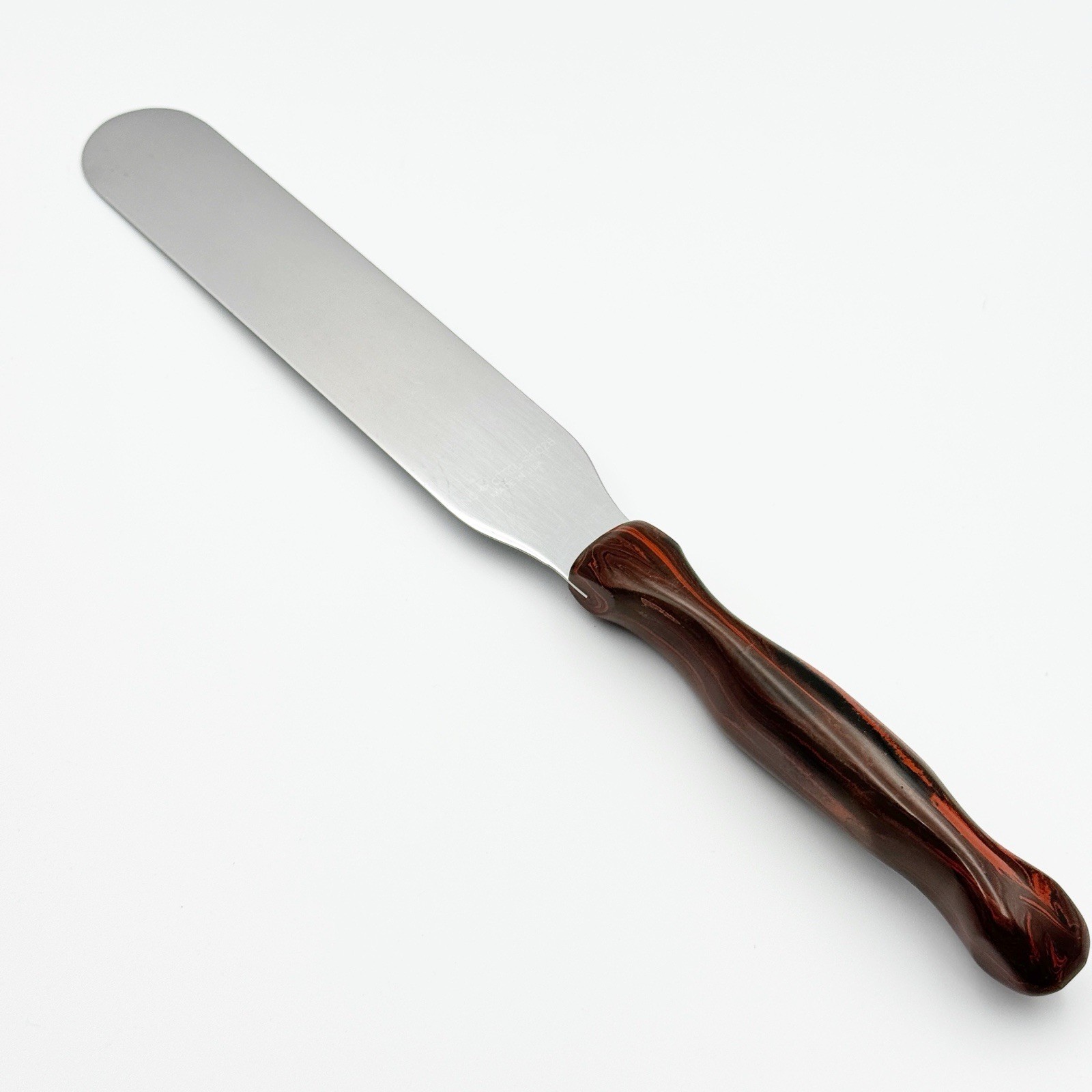 Vintage Cutco #28 7" Professional Spatula Beautiful Brown/Orange Swirl Handle gallery