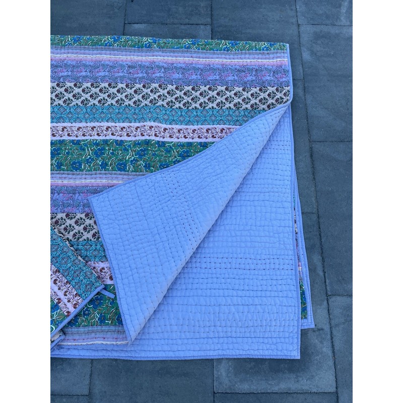 Garnet Hill Patchwork Striped Multicolor Quilt Set Shams Cotton 3 Piece Queen gallery