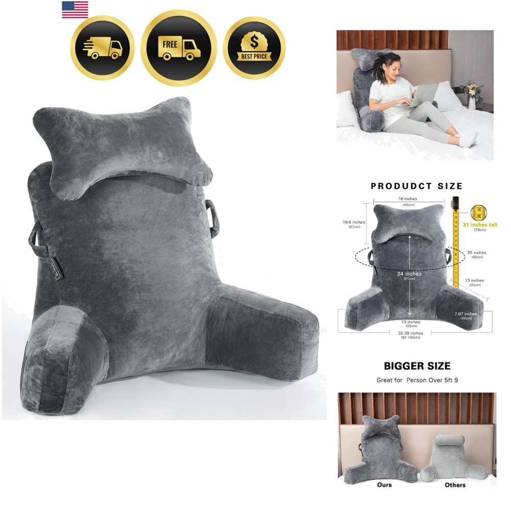 Reading Pillow Extra Large Bed Rest Pillow for Sitting Couch TV Relaxing