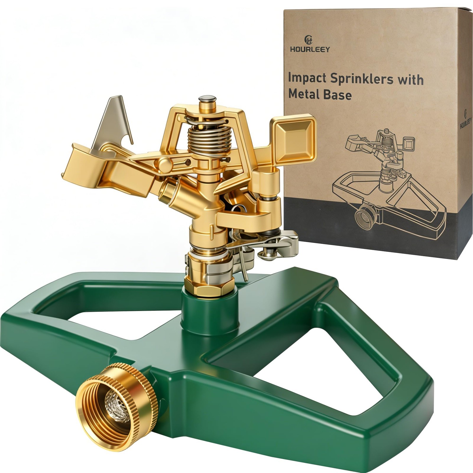 Hourleey Impact Pulsating Sprinklers for Yard - Heavy Duty Lawn Green gallery