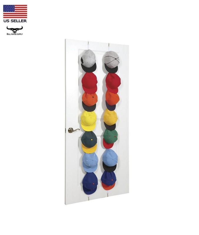 2 Pack Over-the-Door Adjustable Cap Caddy Hat Rack Organizer Holds 32 Ball Caps gallery