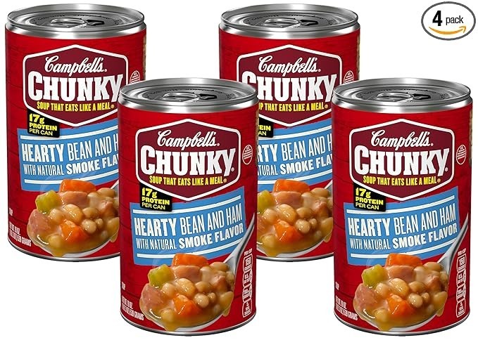 Campbell’s Chunky Soup, Hearty Bean & Ham with Natural Smoke, 19 Oz (Pack of 4) gallery