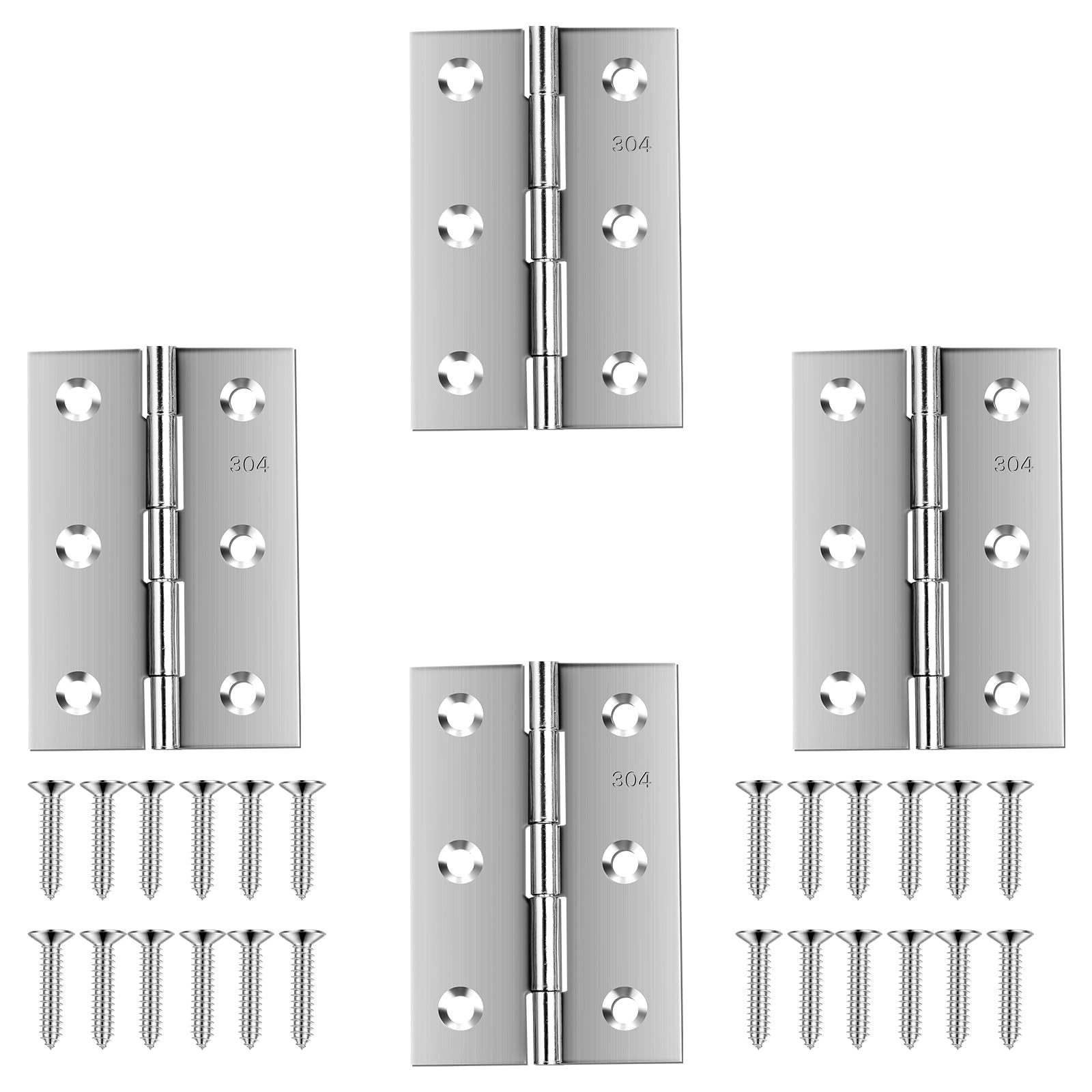 Stainless Steel 3 Inch Folding Butt Hinges for 4pcs 3x2 Inch, Silver gallery