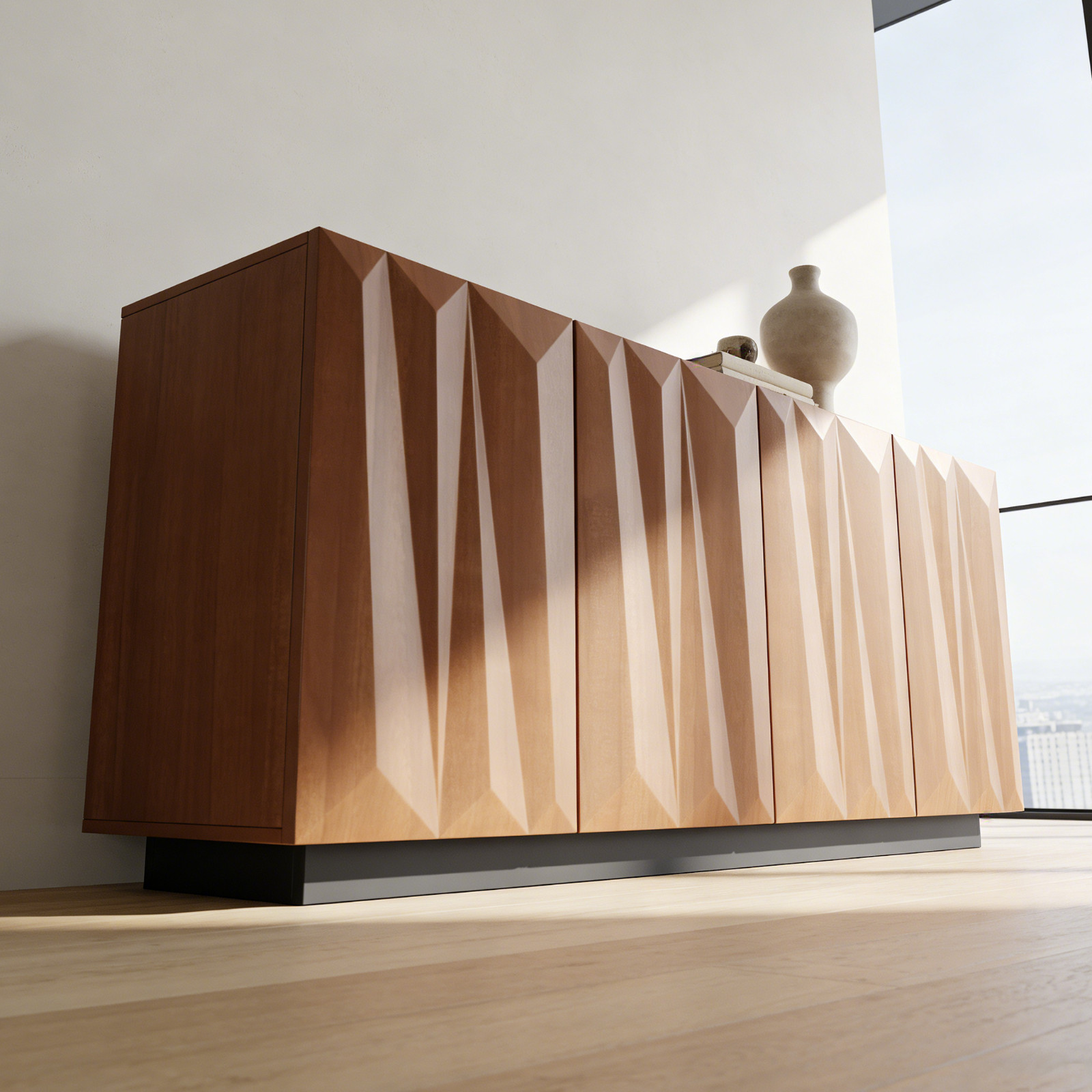Modern Sideboard Geometric Door Storage Cabinet Buffet Console Credenza TV Stand gallery
