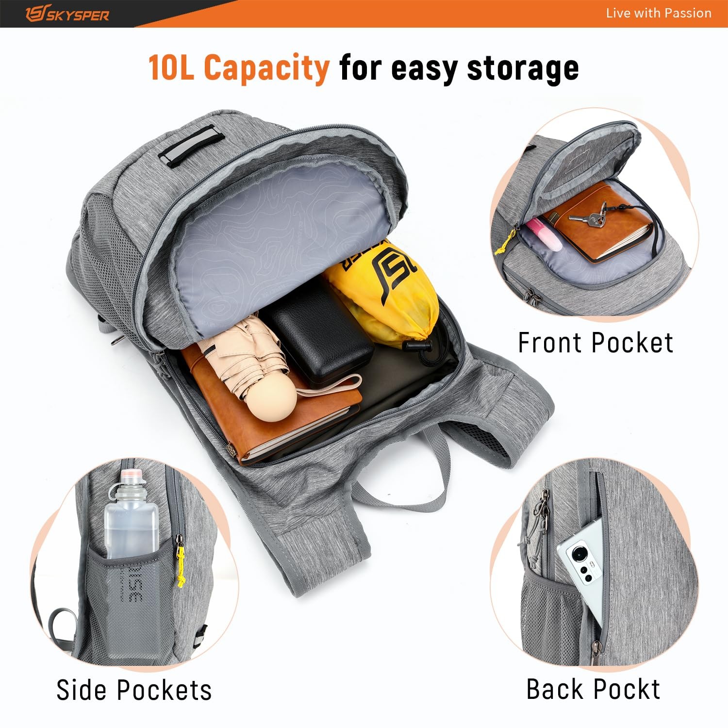 Small Hiking Backpack 10L Packable Lightweight Back Pack Foldable Travel Dayp... 2