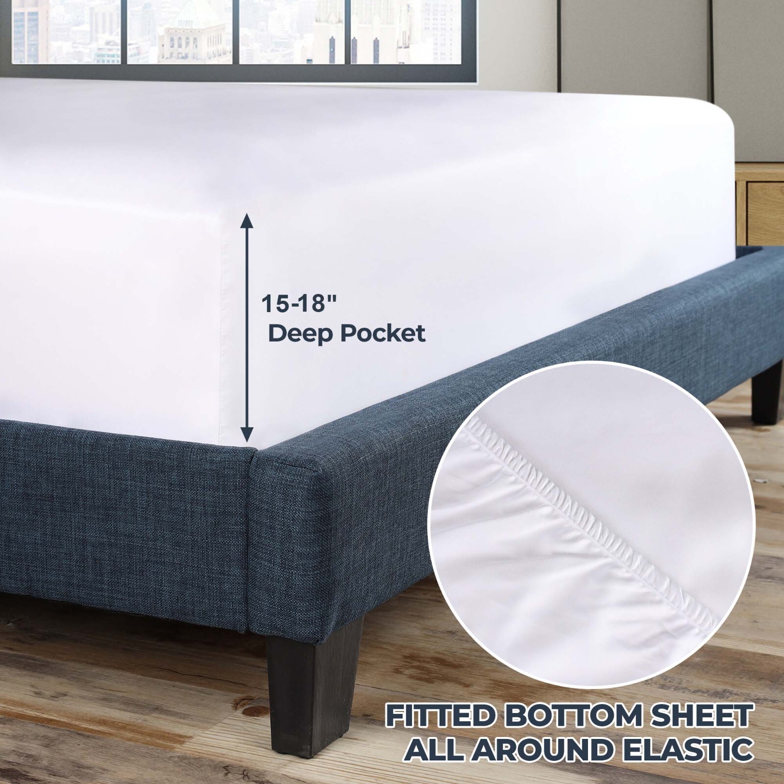 1000 Thread Count Egyptian Cotton Embroidered Durable Flat Fitted Bed Sheet Set gallery