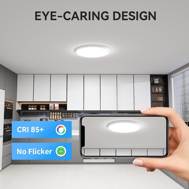 2-PACK 12 Inch 3600LM Flush Mount LED Ceiling Light Fixture,28W 3CCT Selectable gallery