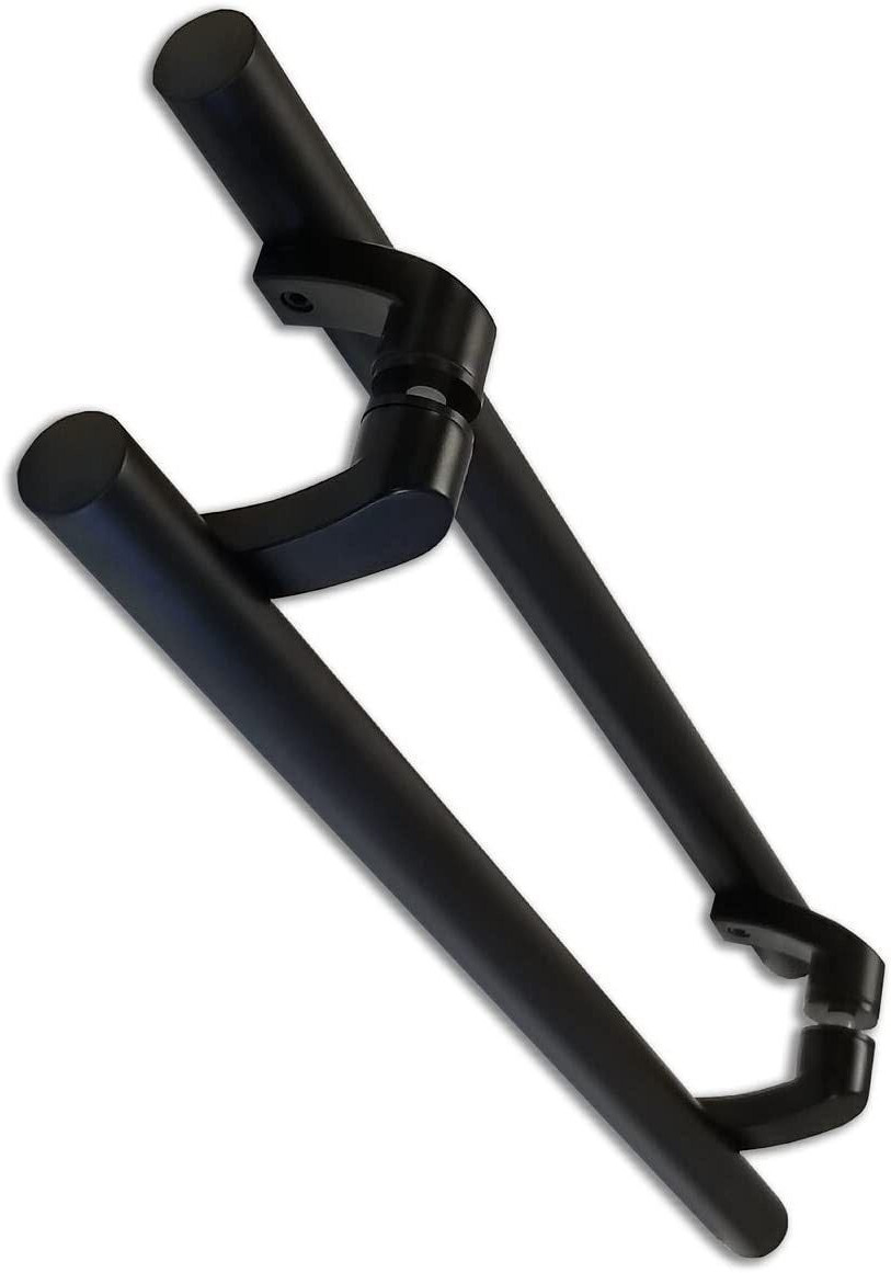PostMount Offset/Modern Round Bar/Ladder/H-shape/ Push-Pull Door Black gallery