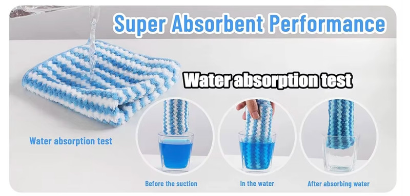 Microfiber Cleaning Cloth Absorbent Kitchen Washing Dish Rags Household Wipe gallery