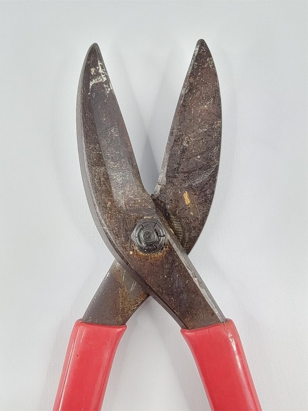 True Value Tru-Test Tin Snips Sheet Metal Shears 10" Rubberized Handles Vintage gallery