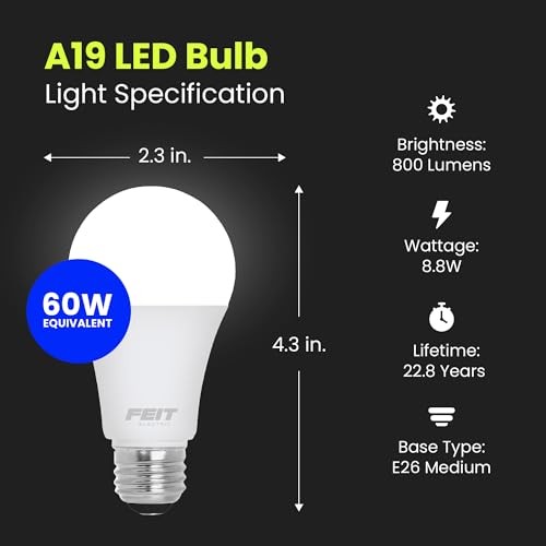A19 LED Light Bulbs, 60W Equivalent, A19-60W (8 Pack) 5000k Daylight White gallery
