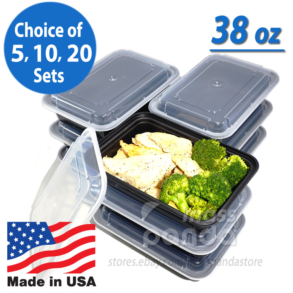 Pactiv 38 oz Plastic Meal Prep Food Containers w/ Lids, High Quality Made in USA gallery