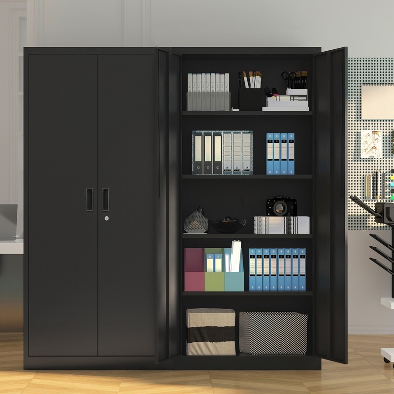 Locking Storage Cabinet with Adjustable Shelve, 71 in Tall Metal Storage Cabinet gallery