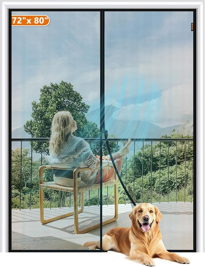 MAGZO Magnetic Screen Door Size 72x80in, Screen Size 74x81in gallery