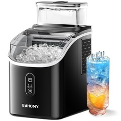 EUHOMY Ice Cube Maker Machine CountertopTank, 2 Ways to Add, 34Lbs/Day, 16Pcs-S