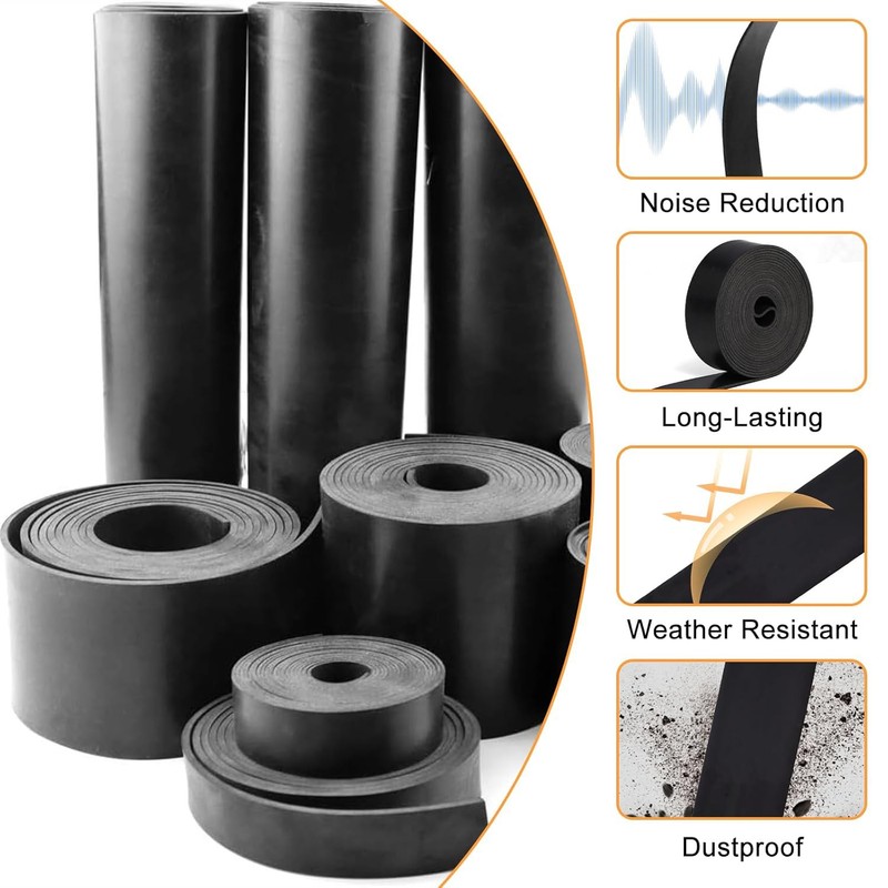 Solid Nitrile NBR Rubber Strip Flat Solid Gasket Oil Resistant Thick 3-10mm gallery