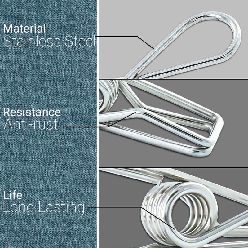 40 Pack Extra Large Clothes Pins Heavy Duty, Stainless Steel Clothes Pin gallery
