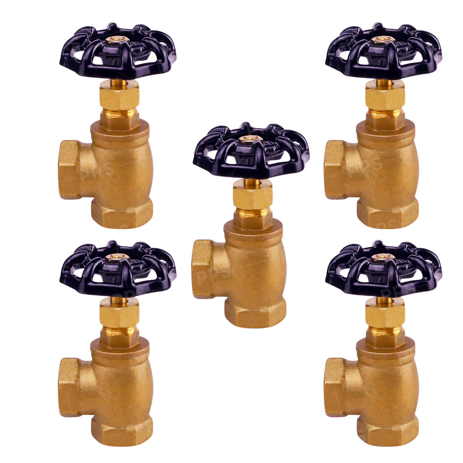 Midline Valve Globe Style Angle Stop Valve, Lead Free, FIP, Brass (5 PK) gallery