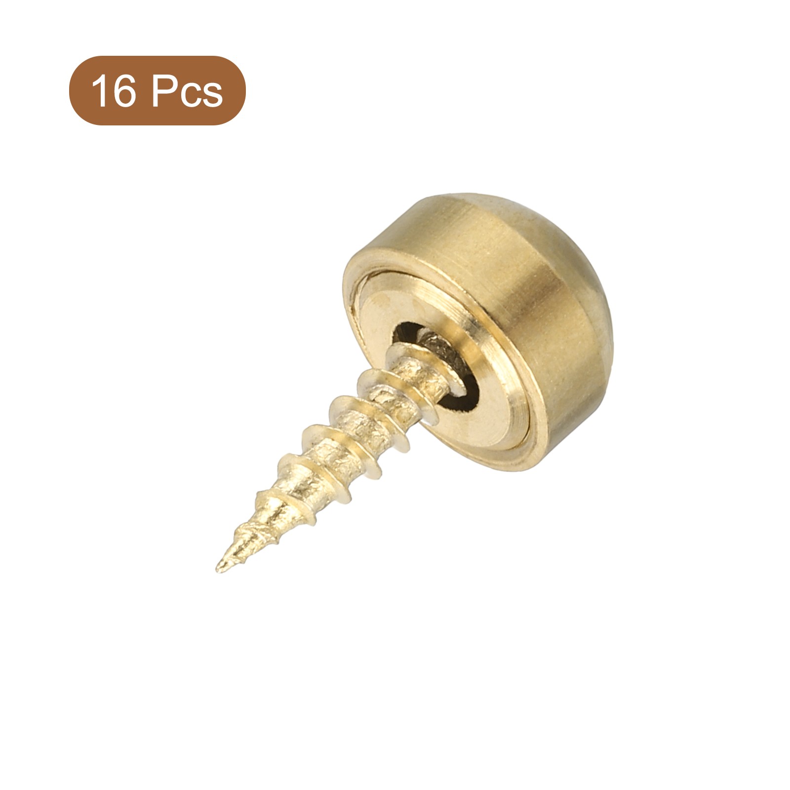 16Sets Brass Decorative Screws with Caps 9mm Mirror Screws Cover Gold gallery