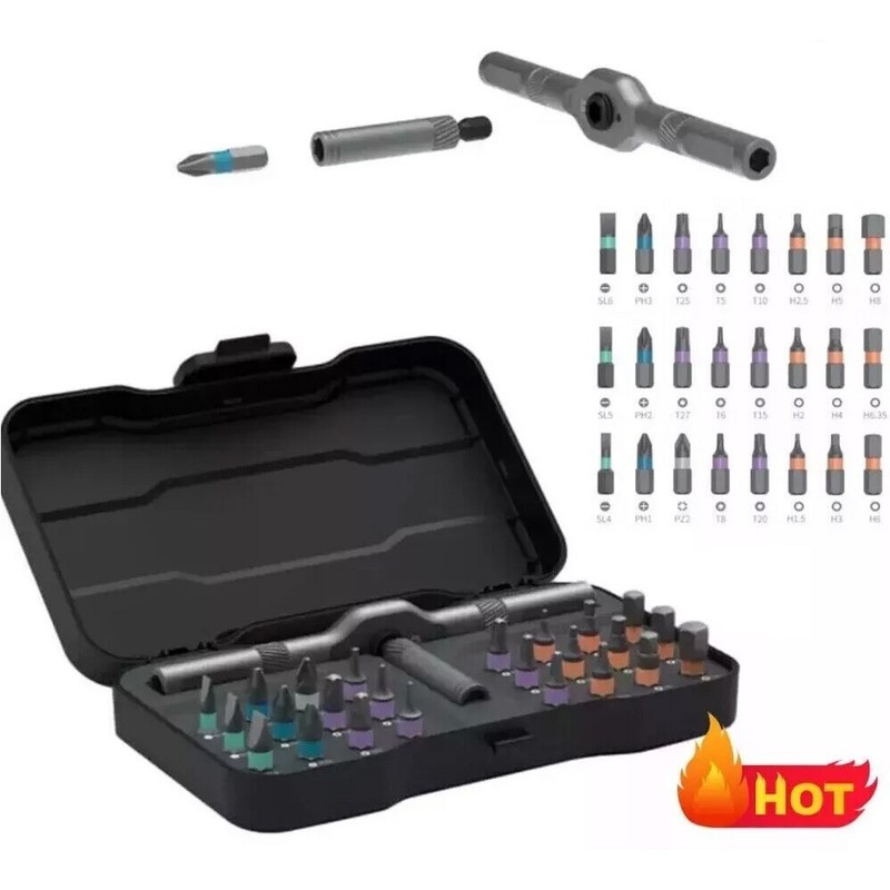 25pcs 24 in 1 Multifunction Screwdriver Head Set Household Repair Ratchet Wrench gallery