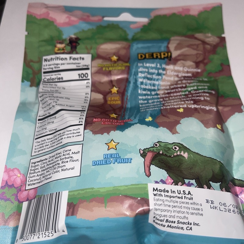 Sour Candy | Level 3, Watermelon Kiwi, 1 Pack Made with Real Dried Fruit gallery