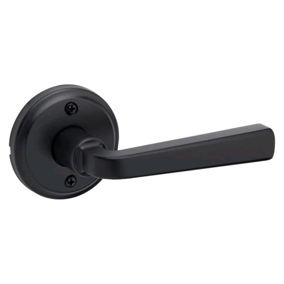 Kwikset Trafford Matte Black Reversible Round Straight Half Dummy Door Handle gallery