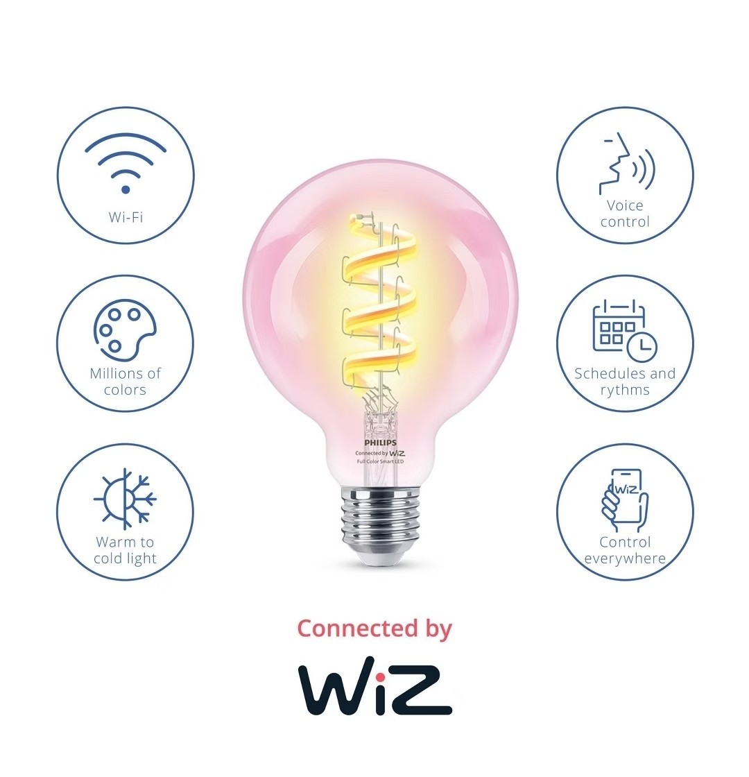 Amber and Full Color G25 25W - Dimmable Smart Wi-Fi WiZ Connected - Vintage LED gallery