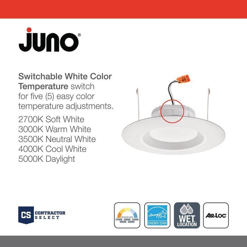 Juno Contractor Select RB4S 4 in. Selectable CCT Integrated LED White Smooth gallery