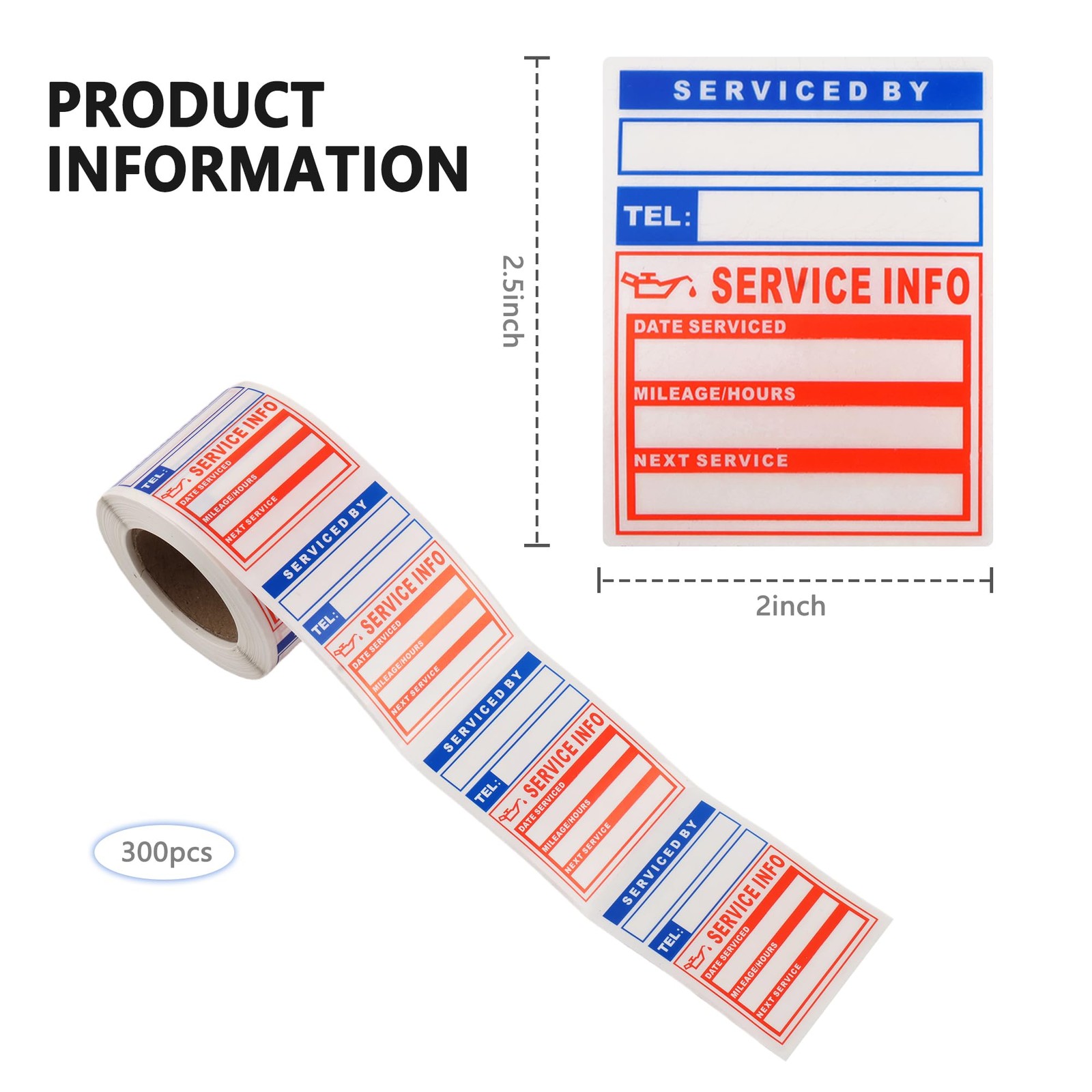 Oil Change Stickers for Windshield Next Service Due 2x2 inch 300PCS Durable gallery