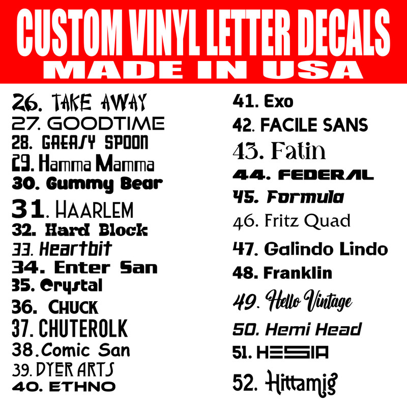 Personalized Custom Vinyl Lettering Decal Sticker Window Text Name Car Mirror gallery