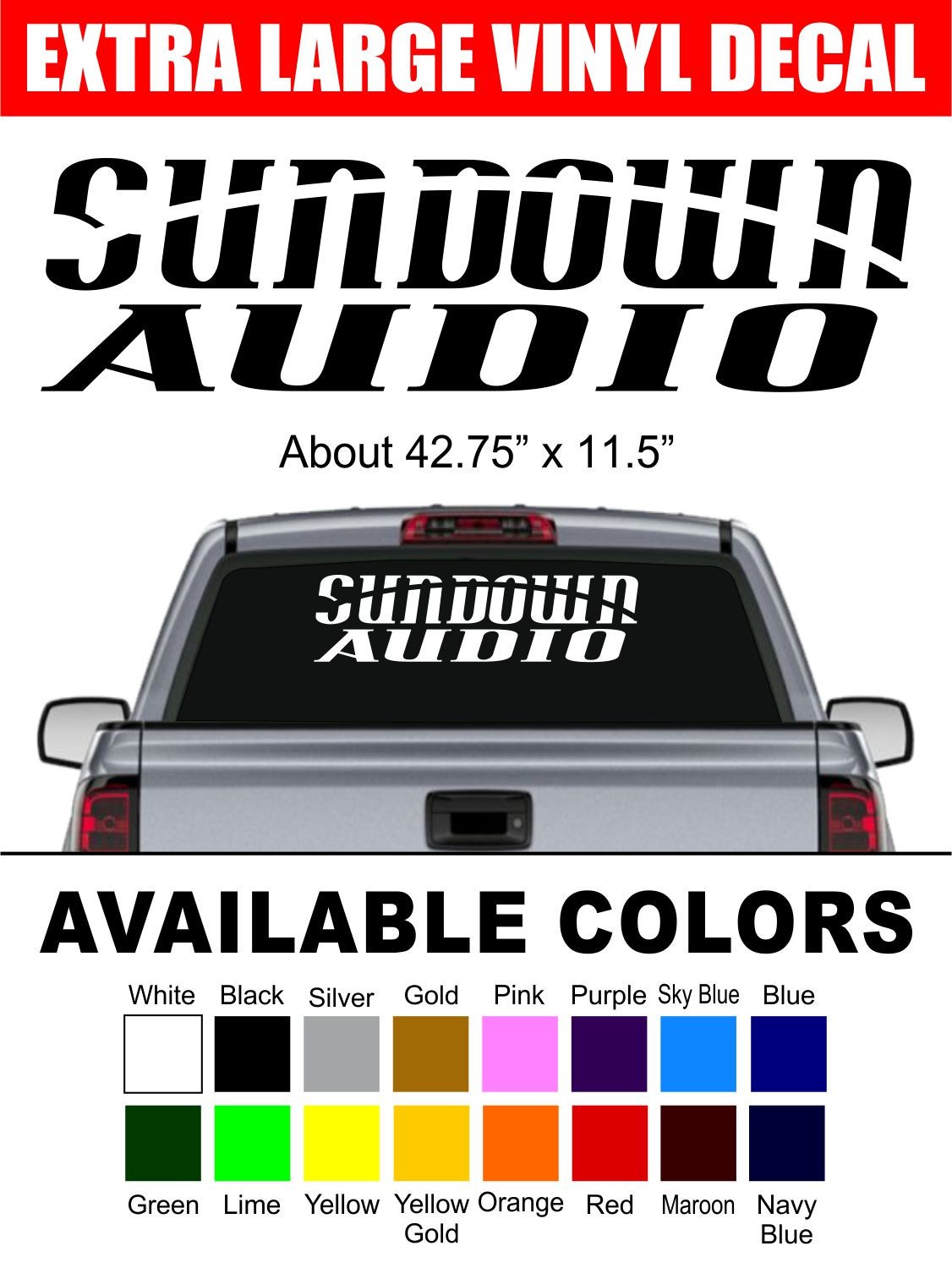 Extra Large Sundown Audio Car Audio Vinyl Decal Sticker Car Window gallery
