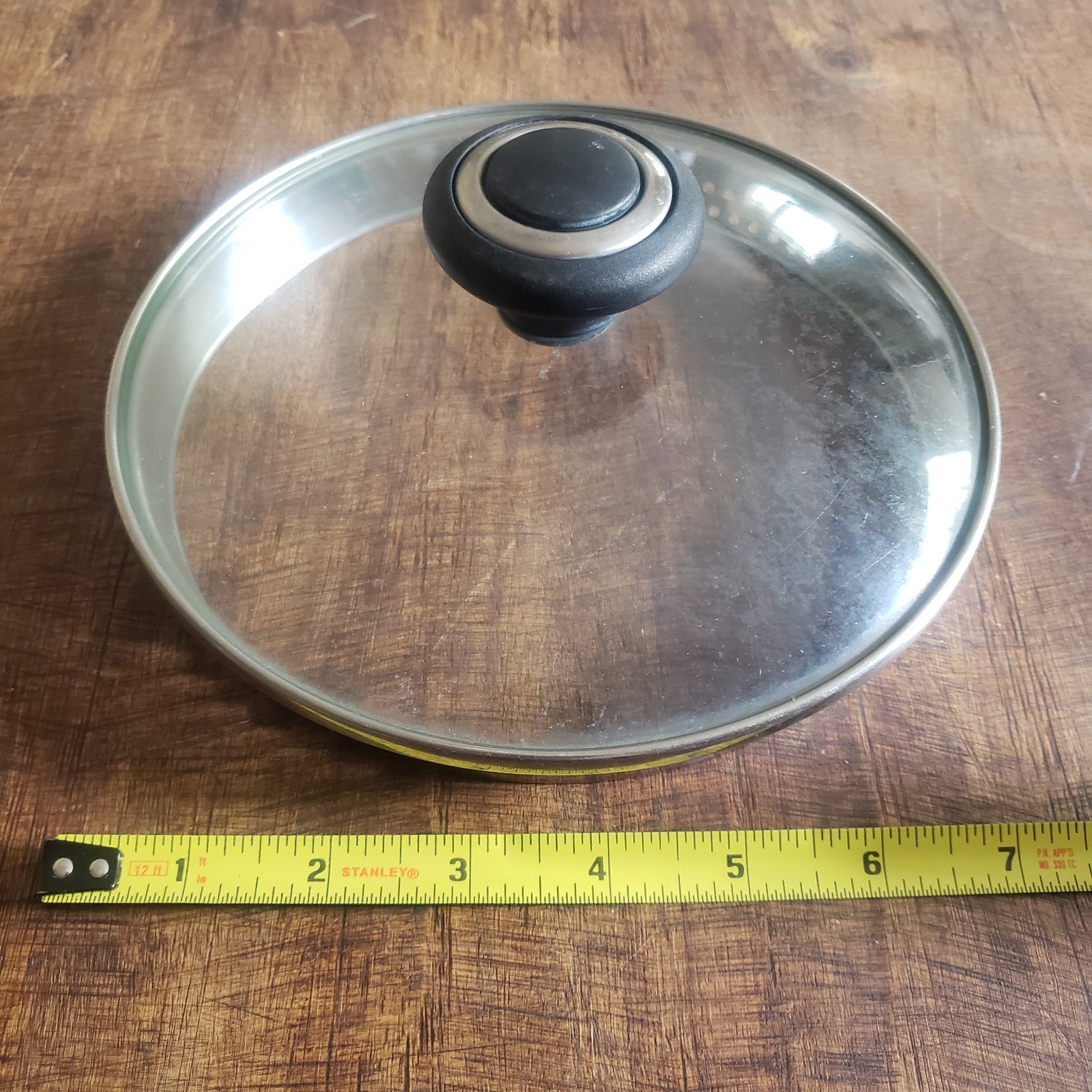 Cook's Essentials 7.5” Tempered Glass Replacement Lid 6.75” Inner Plastic Handle gallery
